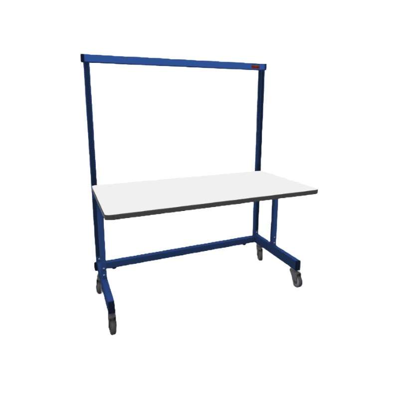 C-Leg Station, with Casters, 30"D x 60"W, ESD, 750lb, Blue, C-Leg Series